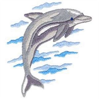 AWESOME DOLPHIN   2 EMBROIDERED BATH HAND TOWELS by Susan ENDING SOON