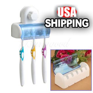  Set 5 Suction Plastic Holder Stand Grip Wall Rack Home Bathroom Tool