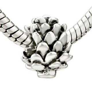 PUGSTER® BEAD PINECONE SILVER CHARM FOR BRACELET F31