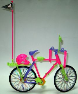 Barbie Pink Toy Bicycle with Helmet,Tassles​,Flag 1990s 10