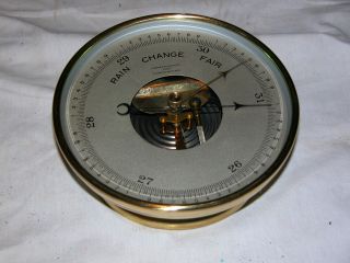 TAYLORTYCOSL​ARGE DIAL BRASS CAPTAINS BAROMETER SILVER DIAL 1920