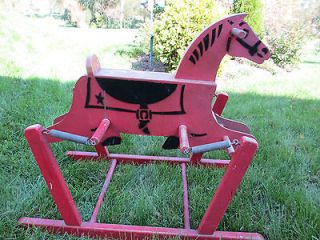Vintage Wooden Wonder Horse Spring Rocking Horse made in USA
