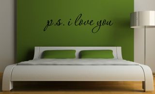 PS P.S. I LOVE YOU Inspirational Decal Wall Decor Quote Vinyl Sticker 