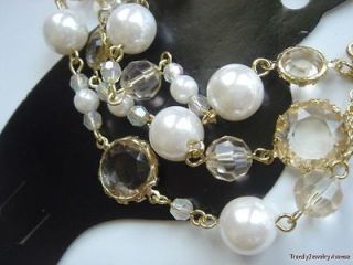 Rows Pearl crystal Ankle bracelet ANKLET GOLD ep/