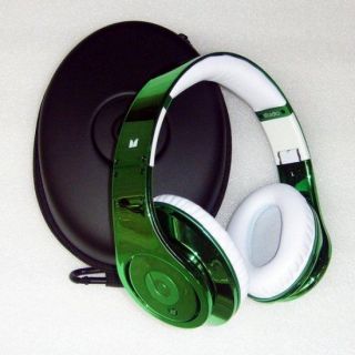 Monster Beats by Dr Dre Studio Green Chrome Metallic Custom Headphones 