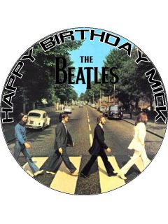 Personalised The Beatles Abbey Road Edible Icing Cake Top Topper
