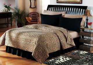   Home Decor Leopard Print Coverlet Bedding Sz Twin Full/Queen King