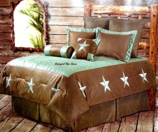 Western Turquoise Star Cowboy Comforter Bedding Set