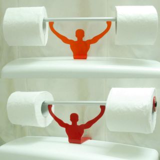 Funny Bathroom Toilet Paper Tissue Roll Holder Strong Man Weightlifter 