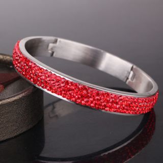   Sparkling Shamballa red swarovski crystal brilliant ellipse bracelet