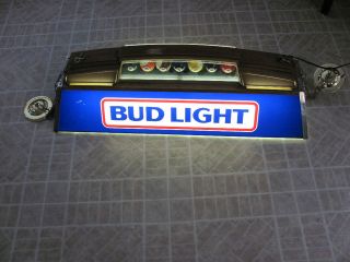 Budweiser Bud Light Beer Bar Pool Table Light Sign WORKING GREAT