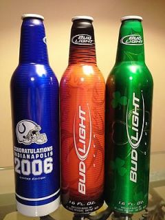 Bud Light Colts 2006 Superbowl + Shamrock + Halloween Aluminum 