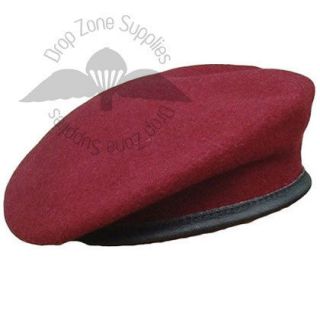 BRITISH MILITARY OFFICERS STYLE SMALL CROWN MAROON BERET FREE POST