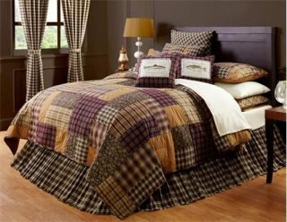  Fishing Lodge Cabin Quilt Twin Queen Cal King Valance Bedding