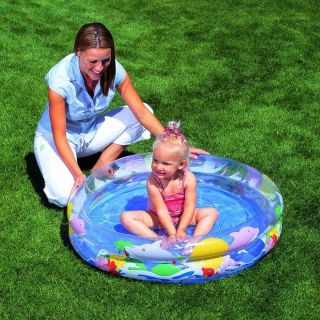 Bestway Childrens Inflatable 2 Ring Paddling Swimming Pool  Dolphins