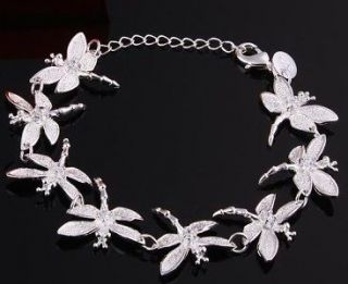 Wholesale new nice dragonfly bracelets in 925sterling silver Free gift 