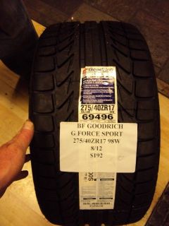 BF GOODRICH G FORCE SPORT 275/40ZR17 98W BRAND NEW TIRE 