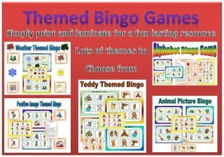 Themed bingo games all only 99p each EYFS KS1 healthy eating road 