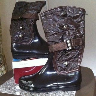 EDDIE MARC KIDS Brown Fashion Rain/Winter Boots Girls SZ 1 See Pix