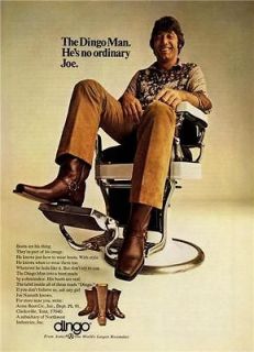 1971 Joe Namath, Dingo Boots ad, JETS Superbowl III MVP