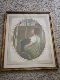   Print Spring Song By Simon Gluckich Young Girl Looking At Bird