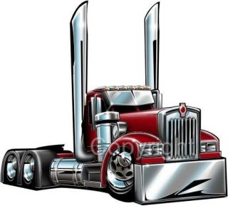 Kenworth Big Rig Semi Truck Cartoontees Tshirt 2015 Freight Hauler