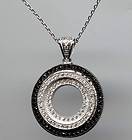 CARAT TW MICRO PAVE CLEAR & BLACK RUSSIAN CZ CIRCLE NECKLACE