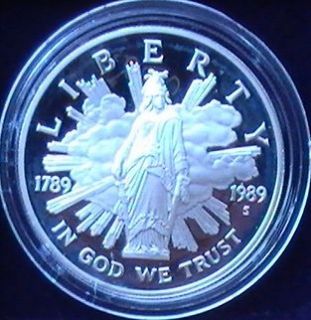   1989 D Proof Silver Dollar Bicentennial of the Congress Liberty Coin