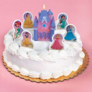 DISNEY PRINCESS BIRTHDAY CAKE TOPPER CANDLES SET~CASTLE~CIN​DERELLA 
