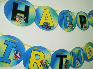 Sonic The Hedgehog Happy Birthday Party and/or Personalized Name 