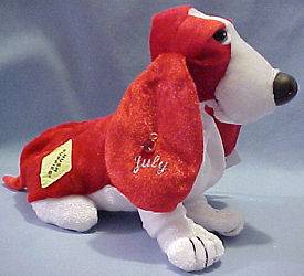   July Birthstone Basset Hound Dog Puppy FREE Ruby GEM CHARM COOL SEE