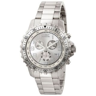 Invicta STAINLESS STEEL WATCH New Chronograph Silver Dial Mens Dad 