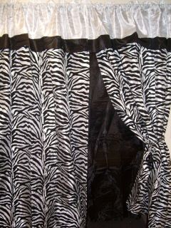   animal print striped Zebra white window curtains sheer &valance