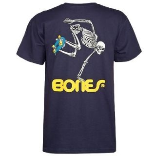 Powell Peralta Bones Skate Skeleton T Shirt Navy