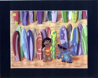 LILO & STITCH~Mat Print`SURF BOARD SUMMER~NEW