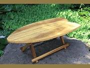 Foldable Tiki Long Board SURFBOARD Coffee / Side Table. Patio Pool Pub 