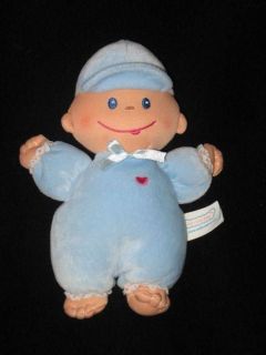   Made Toy Goo Goo Baby Boy Plush Doll Lovey Lovie Rattle Blue Hat Heart