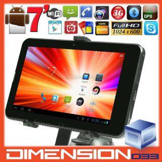 1024x600 Bluetooth GPS Navigation+And​roid 4.0 Dual Cam 1GHz+Dual 