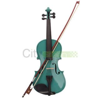 New Acoustic Violin Fiddle 4/4 Full Size Green with Case Bow Rosin