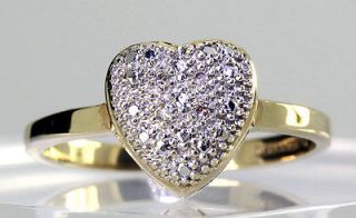   .02CT 4 DIAMOND 2TONE GOLD PUFFED HEART RING DEAL OF THE DAY