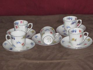   Demitasse Cup & Saucer Set of 5, M & R Bone China made in England