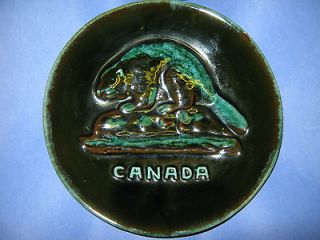 Blue Mountain Pottery Plate Dish Canada Beaver 8 Inch Diameter