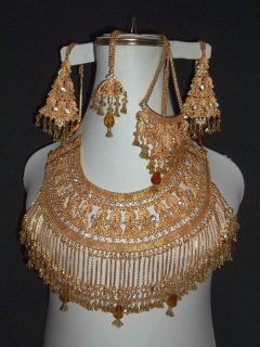BOLLYWOOD INDIAN PAKISTANI BRIDAL NECKLACE EARRING 5P A18