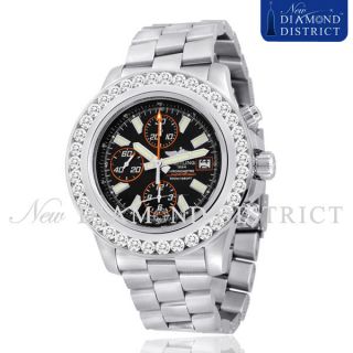 50CT TOTAL DIAMOND BREITLING SUPEROCEAN CHRONOGRAPH ABYSS ORANGE 