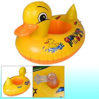 Child Yellow Orange PVC Duck Shape Floating Swimming Boat Toy