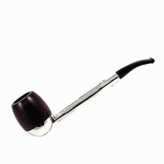 Falcon Brand Standard Curved Metal Stemmed Smoking Pipe