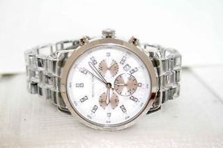   Kors Chronograph Boyfriend MOP Clear Strap Watch $250 MK5235 FREE GIFT