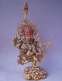 11 Old Tibet Buddhist 24K Gold Gilt Vajrayogini   Krodha Kali Statue