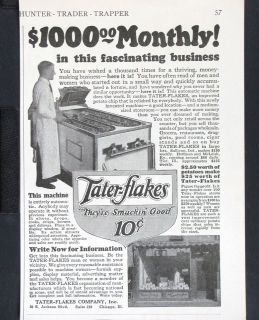 1925 TATER FLAKES Machine Small Business magazine Ad Potato Chip Food 