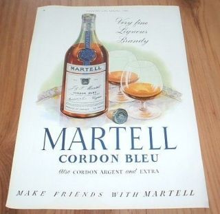Martell cordon bleu brandy 1955 magazine advert